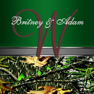 Brown and Mossy Green Camo Wedding Invitations invitation