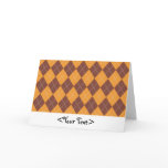 Brown and Orange Argyle Pattern Card