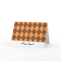 Brown and Orange Argyle Pattern Card