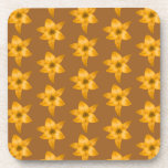 Brown and Orange Lily Pattern. Coasters