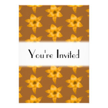 Brown and Orange Lily Pattern. Custom Invitations
