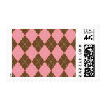 Brown and Pink Argyle Pattern Stamp