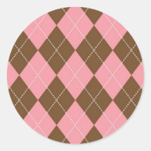 Brown and Pink Argyle Pattern Stickers