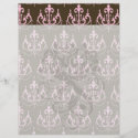 brown and pink chandelier french damask