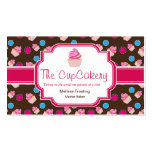 Brown and Pink Cute Cupcake Bakery Business Cards
