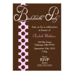 Brown and Pink Dots Bachelorette Party Invitation