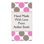 Brown And Pink Dots Custom Shipping Label