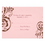 Brown and Pink Floral Chic Wedding RSVP Personalized Invitations