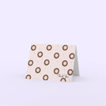 Brown and Pink Modern Circle Thank You cards