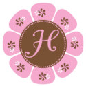 Brown and Pink Monogram H sticker