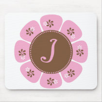 Brown and Pink Monogram I mousepads