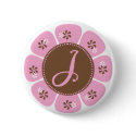Brown and Pink Monogram J buttons