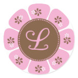 Brown and Pink Monogram L Sticker