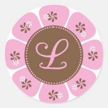 Brown and Pink Monogram L Sticker