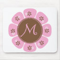 Brown and Pink Monogram M mousepads by weddingsareus Brown and Pink Monogram M mousepads