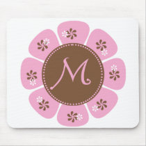 Brown and Pink Monogram M mousepads by weddingsareus Brown and Pink Monogram M mousepads
