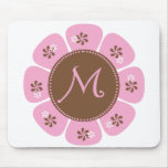 Brown and Pink Monogram M mousepads