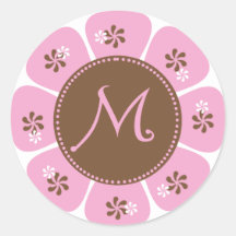 Brown and Pink Monogram M Sticker