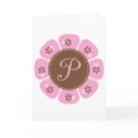 Brown and Pink Monogram P cards
