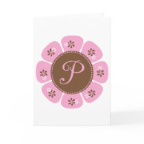 Brown and Pink Monogram P cards