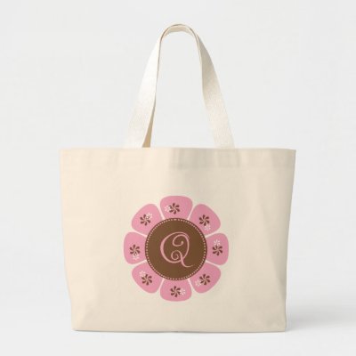 Pink  Brown Gift Bags on Brown And Pink Monogram Q Canvas Bag By Weddingsareus