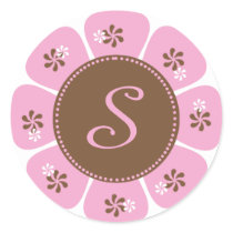 Brown and Pink Monogram S stickers