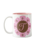 Brown and Pink Monogram T Coffee Mug
