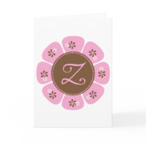 Brown and Pink Monogram Z cards