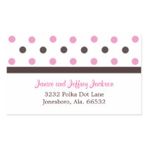 Brown and Pink: Polka Dot Address Sticker