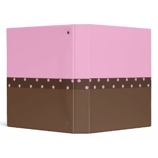 Brown and Pink Polka Dot Binder binder