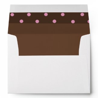 Brown and Pink Polka Dot Border Envelope envelope