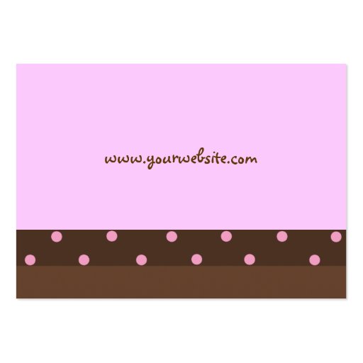 Brown and Pink Polka Dot "Chubby" Business Cards (back side)