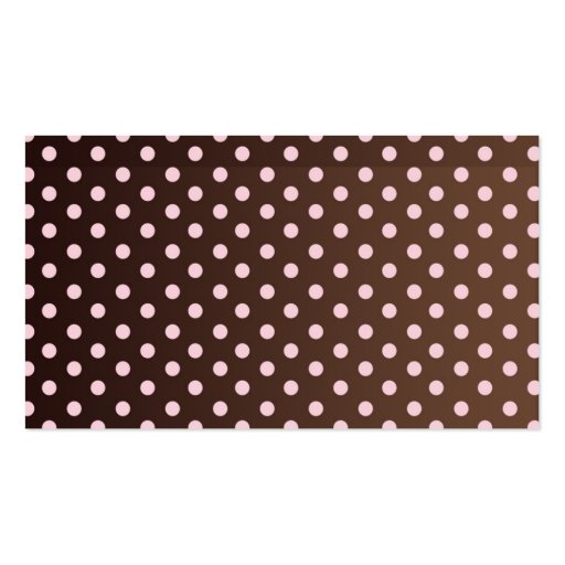Brown and Pink Polka Dot Diaper Raffle Ticket Business Card (back side)