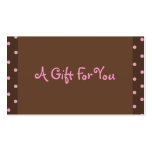 Brown and Pink Polka Dot Gift Tags Business Card Templates