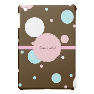 Brown and Pink Polka Dot iPad Mini Case