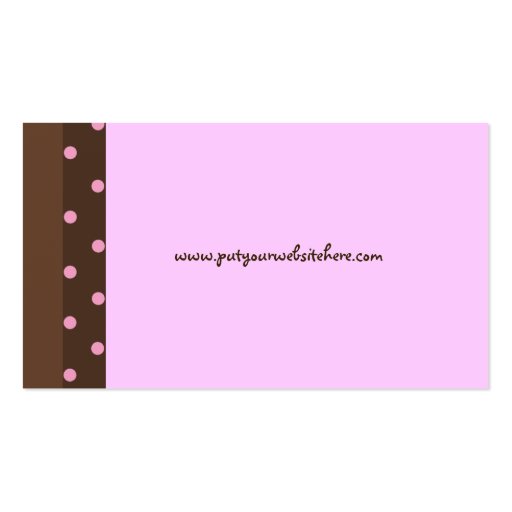 Brown and Pink Polka Dot Standard Business Cards (back side)