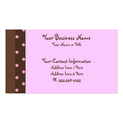 Brown and Pink Polka Dot Standard Business Cards (front side)