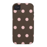 Brown and Pink Polka Dots Case-Mate iPhone 4 Cover