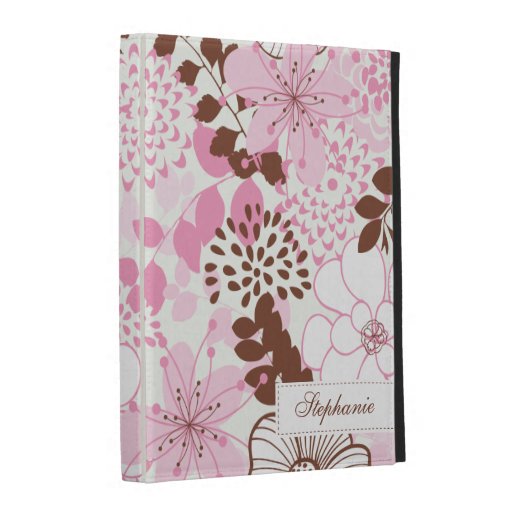 Brown and Pink Spring Floral iPad Case