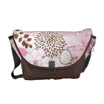 Brown and Pink Spring Garden Courier Bags