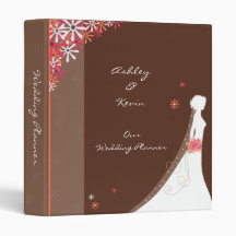 Brown and Pink Wedding Planner binder