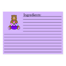 Brown And Purple Polkadot Bear Business Card Templates