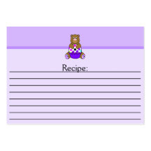 Brown And Purple Polkadot Bear Business Card Template