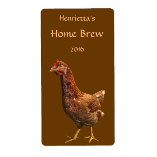 Brown and Red Hen Chicken Beer Labels