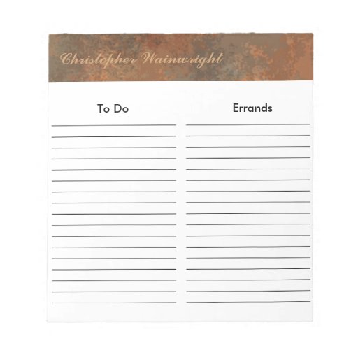 Brown and Rust Notepad