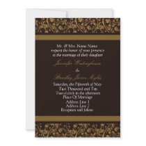 Brown And Tan Wedding Invitations