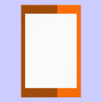 Brown and Tangerine Border Stationery stationery