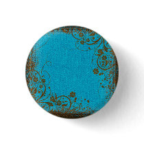 Brown And Teal Pinback Buttons