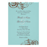 Brown and Teal Chic Wedding Invitation