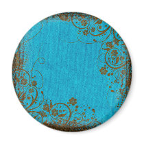 Brown And Teal Fridge Magnet